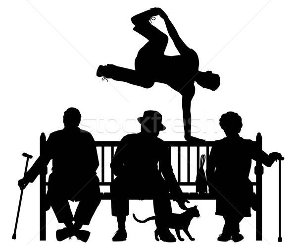 600x494 Park Bench Parkour Vector Illustration Robert Adrian Hillman