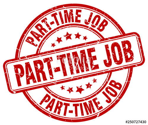500x421 Part Time Job Red Grunge Round Vintage Rubber Stamp Stock Image