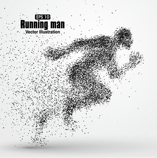 500x504 Particle Composition Athlete Vector Illustration Free Download