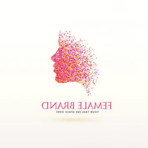 300x300 Woman Face Logo Design Made With Dots Particle Vector Catchsplace