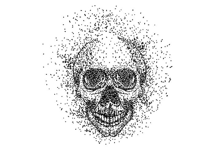 700x490 Skull Head Particle Vector Illustration
