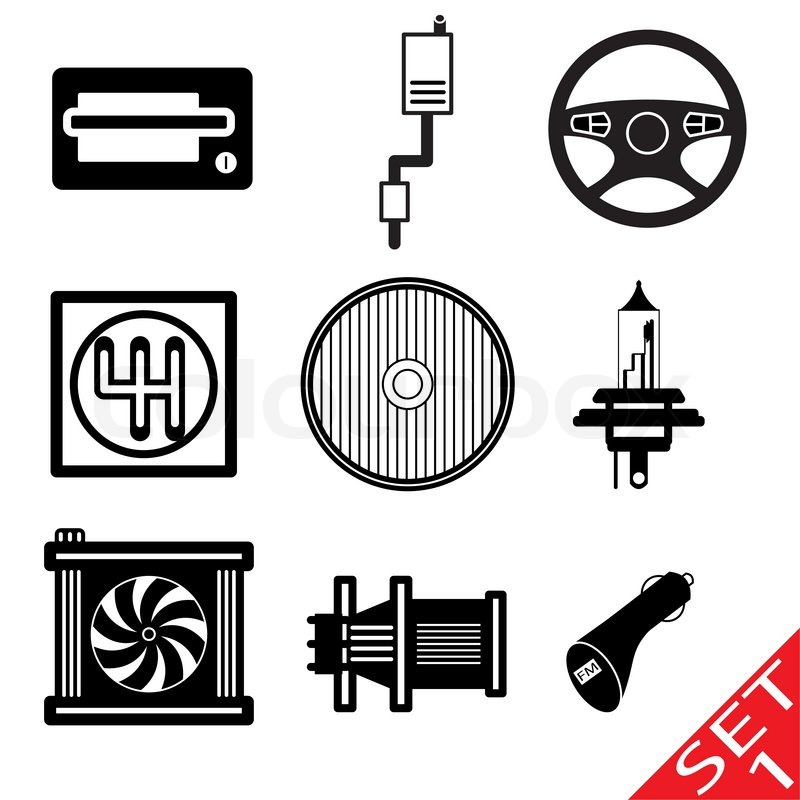800x800 Car Icon Parts And Accessories Vector Stock Vector Colourbox