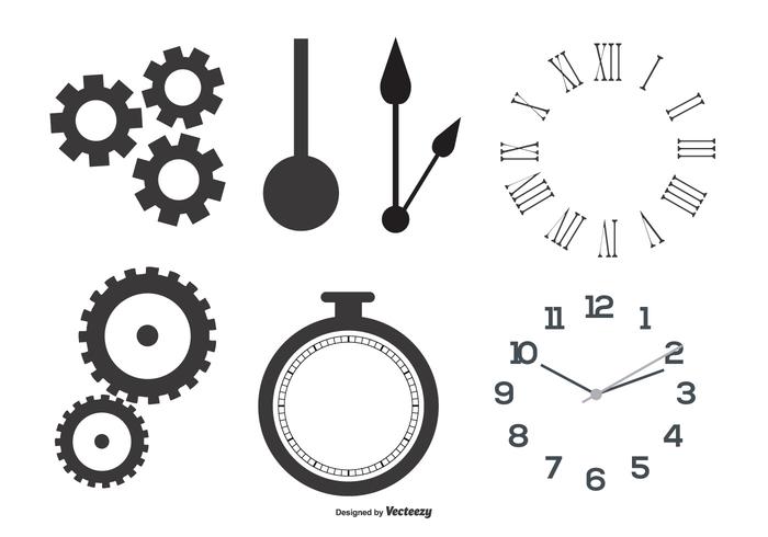 700x490 Clock Parts Vector Shapes