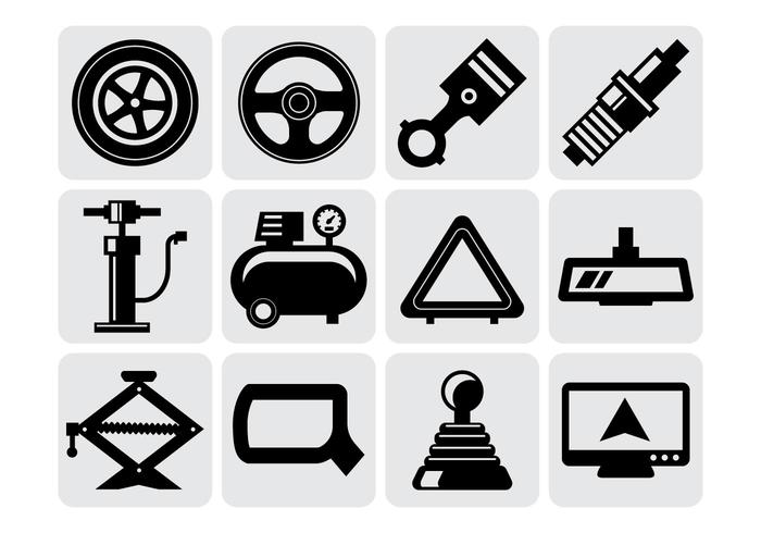 700x490 Car Parts Icons Vector