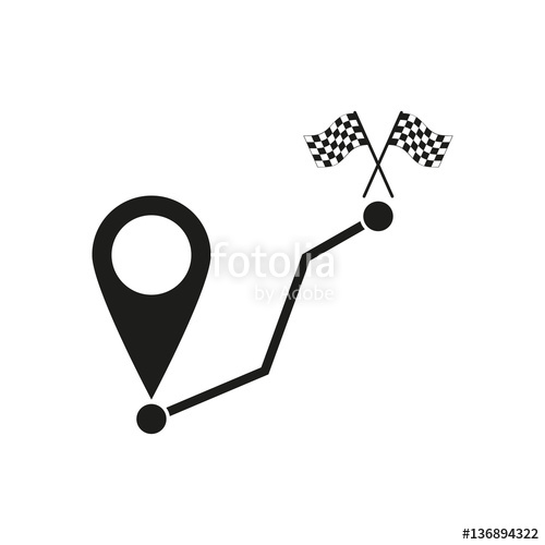 500x500 Path Icon Way, Road, Route, Track Symbol Flat Design Stock