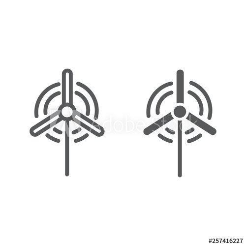 500x500 Wind Generator Line And Glyph Icon, Ecology And Energy, Wind