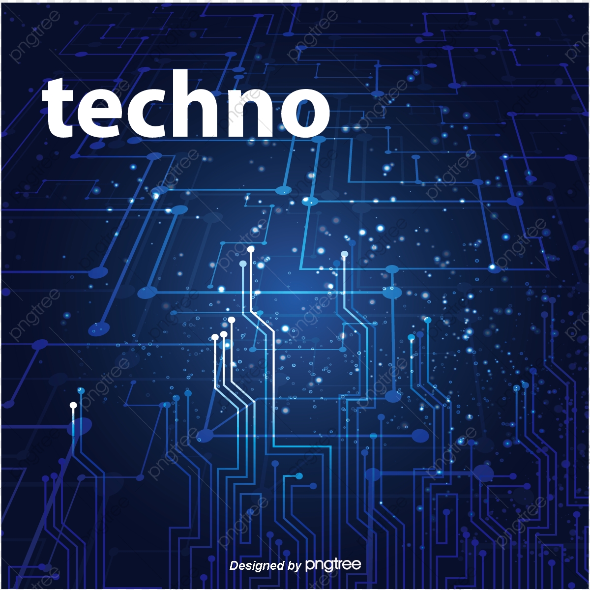 1200x1200 Vector Electronic Circuit Board Design, Light Effect, Electronic
