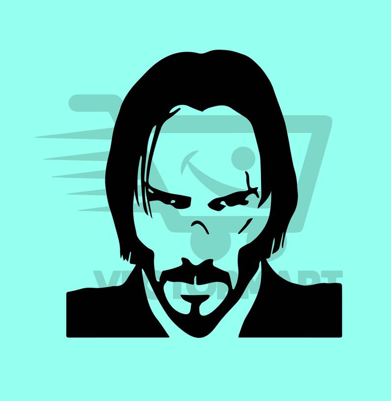 794x814 John Wick Vector Art Pdf Png Vector Image Etsy