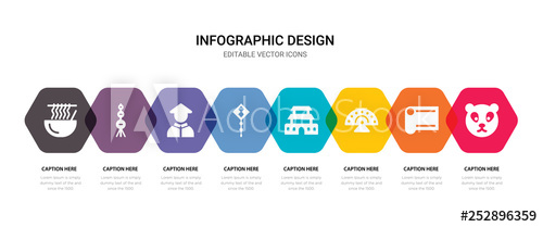 500x209 Simple Set Of Panda, Silk, Fan, Forbidden City Icons, Contains