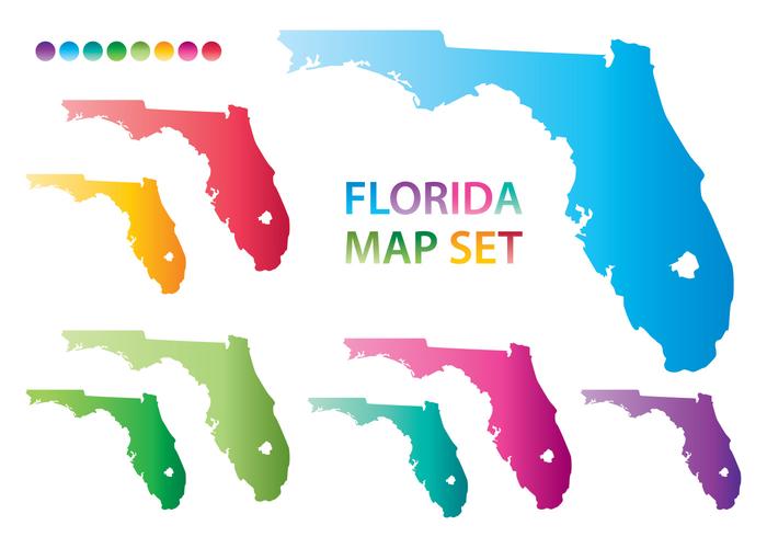 700x490 Colorful Florida Map Vectors