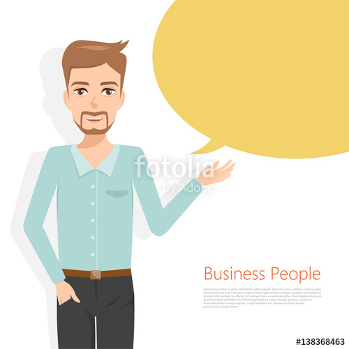 500x500 Business Man Presenting Or Talking Character Vector People Design