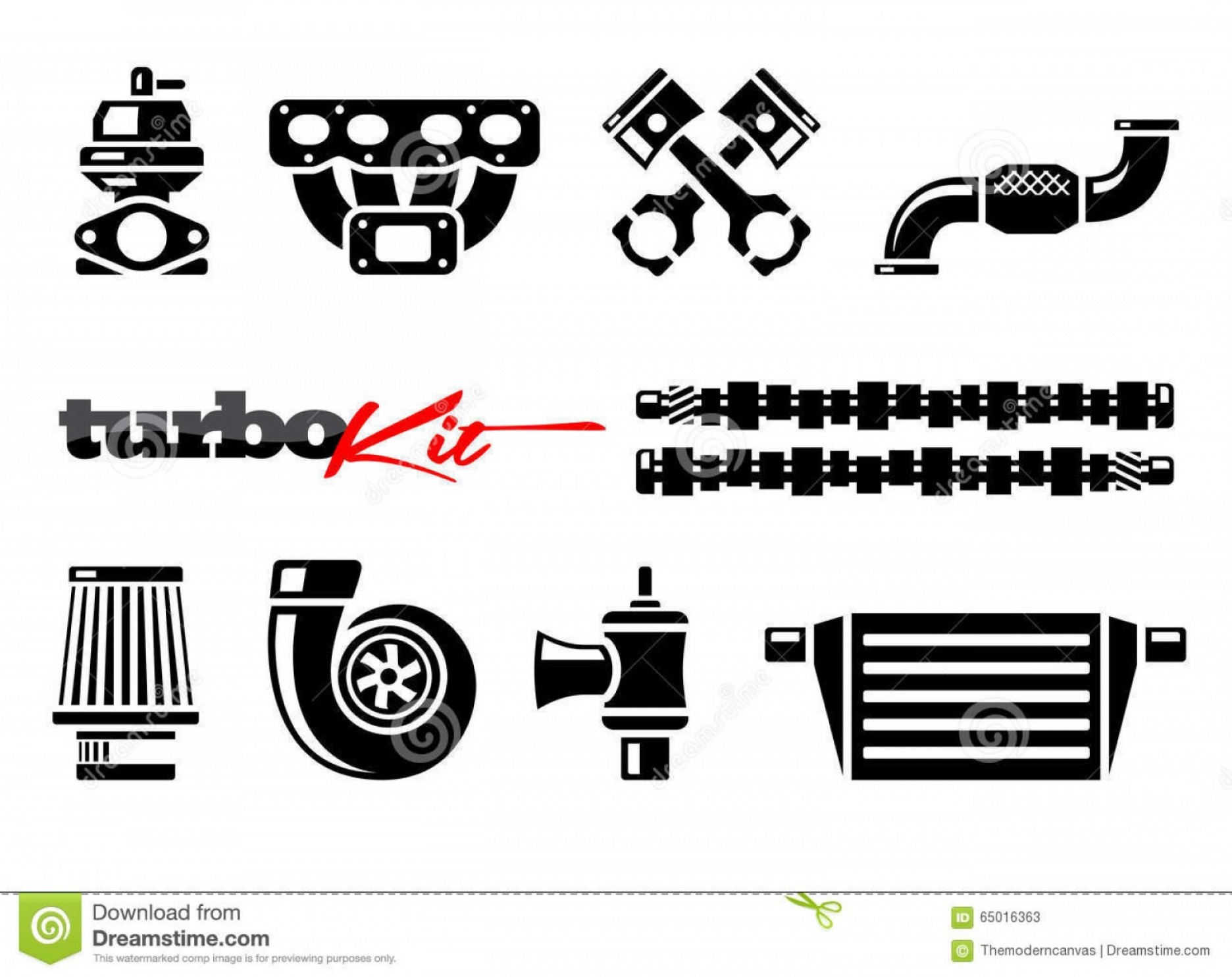 1872x1484 Stock Illustration Vehicle Turbo Kit Performance Car Parts Icons