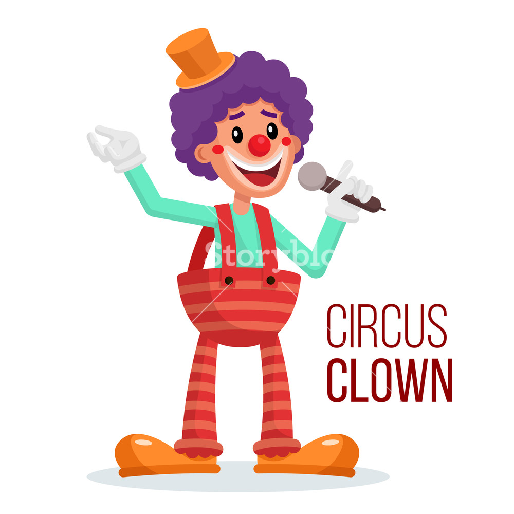 1000x1000 Circus Clown Vector Performance For Hilarious Laughing People