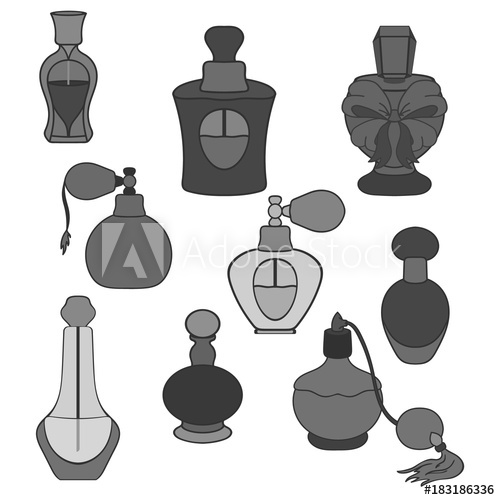 500x500 Vector Perfume Icon Set Logo Women's Perfume Perfume Bottle