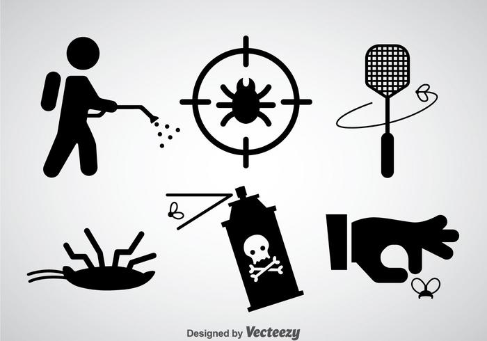 Pest Control Black Icons Vector 700x490 Pest Control Black Icons Vector