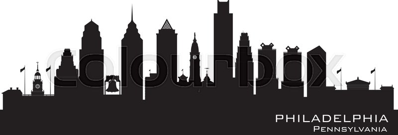 800x271 Philadelphia Pennsylvania Skyline Stock Vector Colourbox