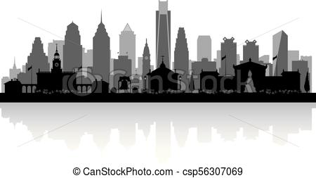 450x253 Philadelphia Pennsylvania City Skyline Silhouette Philadelphia