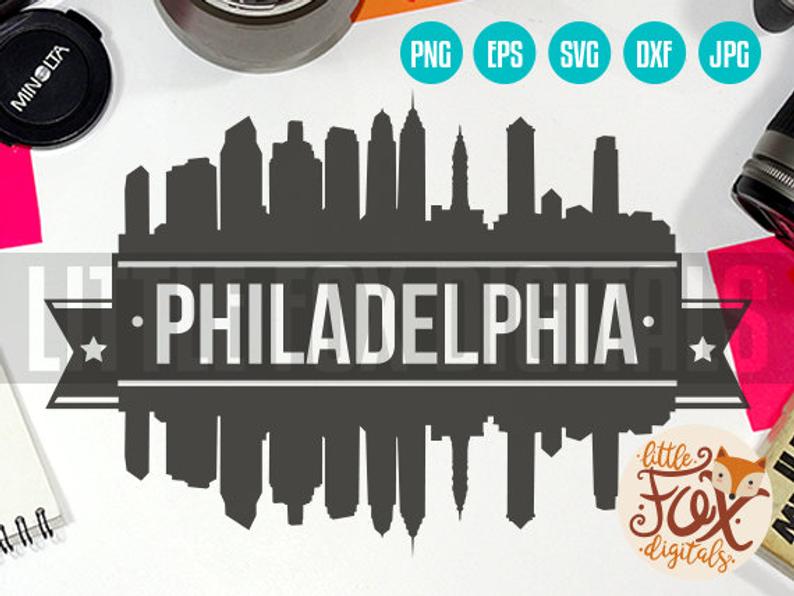 794x596 Vector Philadelphia Pennsylvania Usa Skyline Etsy