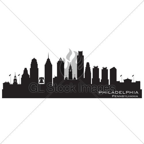 500x500 Philadelphia Pennsylvania City Skyline Vector Silhouette Gl