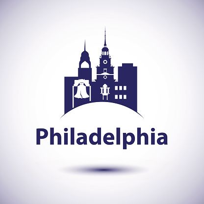 416x416 Philadelphia Pennsylvania City Skyline Silhouette Vector Art