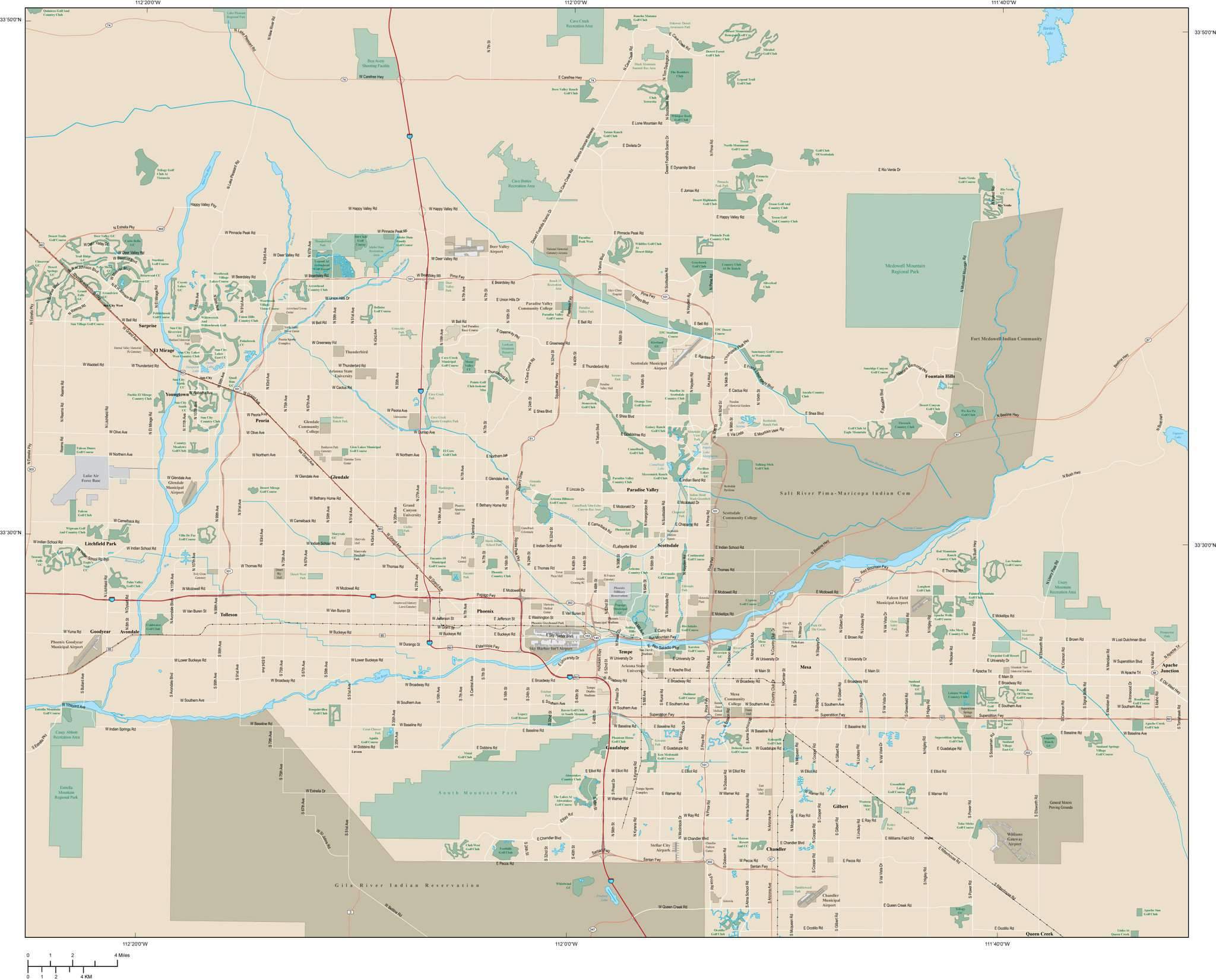 2048x1651 Phoenix Metro Area Map