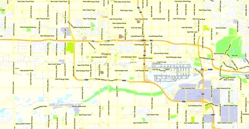 1000x518 Printable Map Of Phoenix