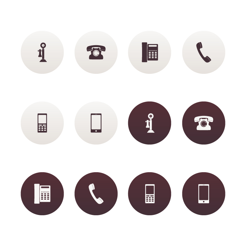 800x800 Vector Phone Icons