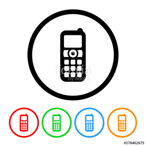 500x500 Classic Cell Phone Icon Vector Phone Illustration Design Element