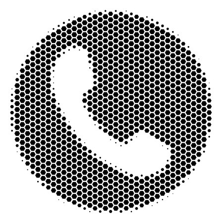 Halftone Hexagonal Phone Number Icon Pictogram On A White 448x450 Halftone Hexagonal Phone Number Icon Pictogram On A White
