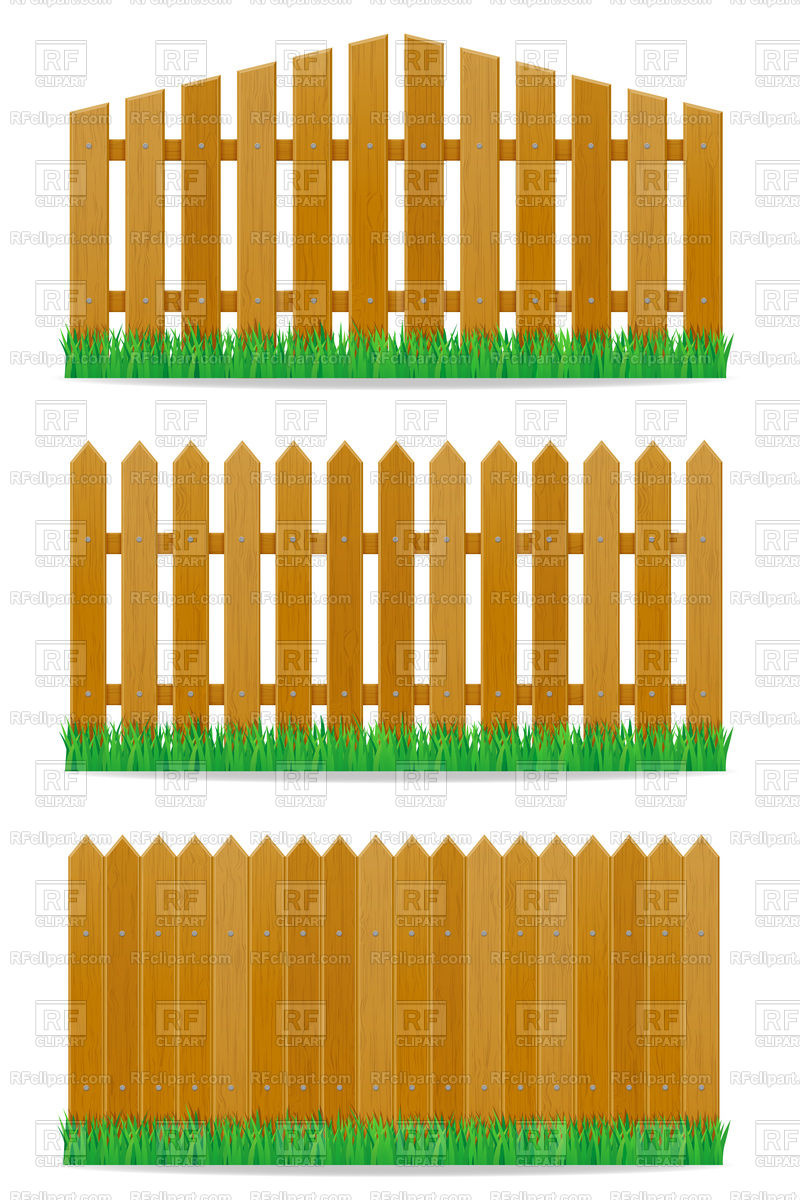 800x1200 Set Of Wooden Fence Isolated On White Background Vector Image