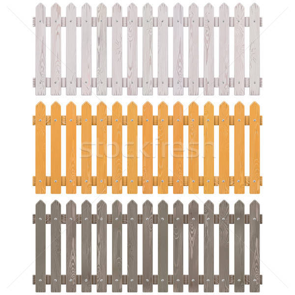600x600 Vector Wooden Picket Fence Vector Illustration Dashadima