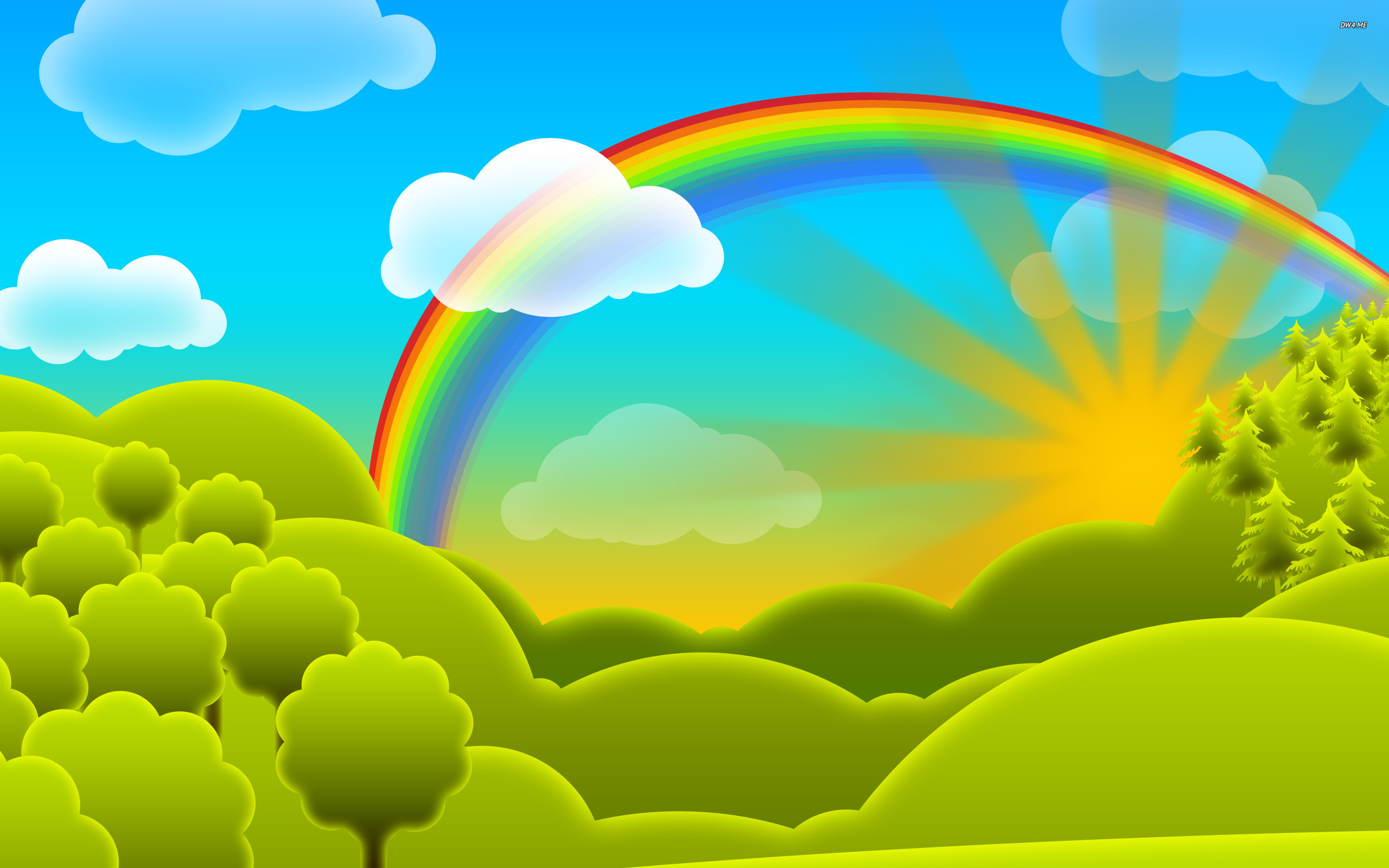 2560x1600 Rainbow Vector Cartoon Wallpaper