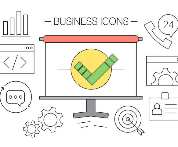 583x483 Free Simple Business Icons Vector Free Pik