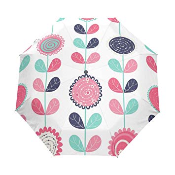 355x355 Vector Pik Flowers Compact Travel Umbrella Automatic