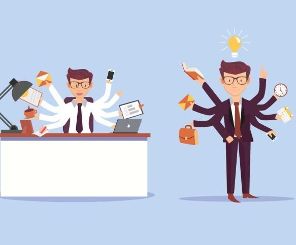 583x483 Vector Man Multitasking Business Man Vector Illustration Free