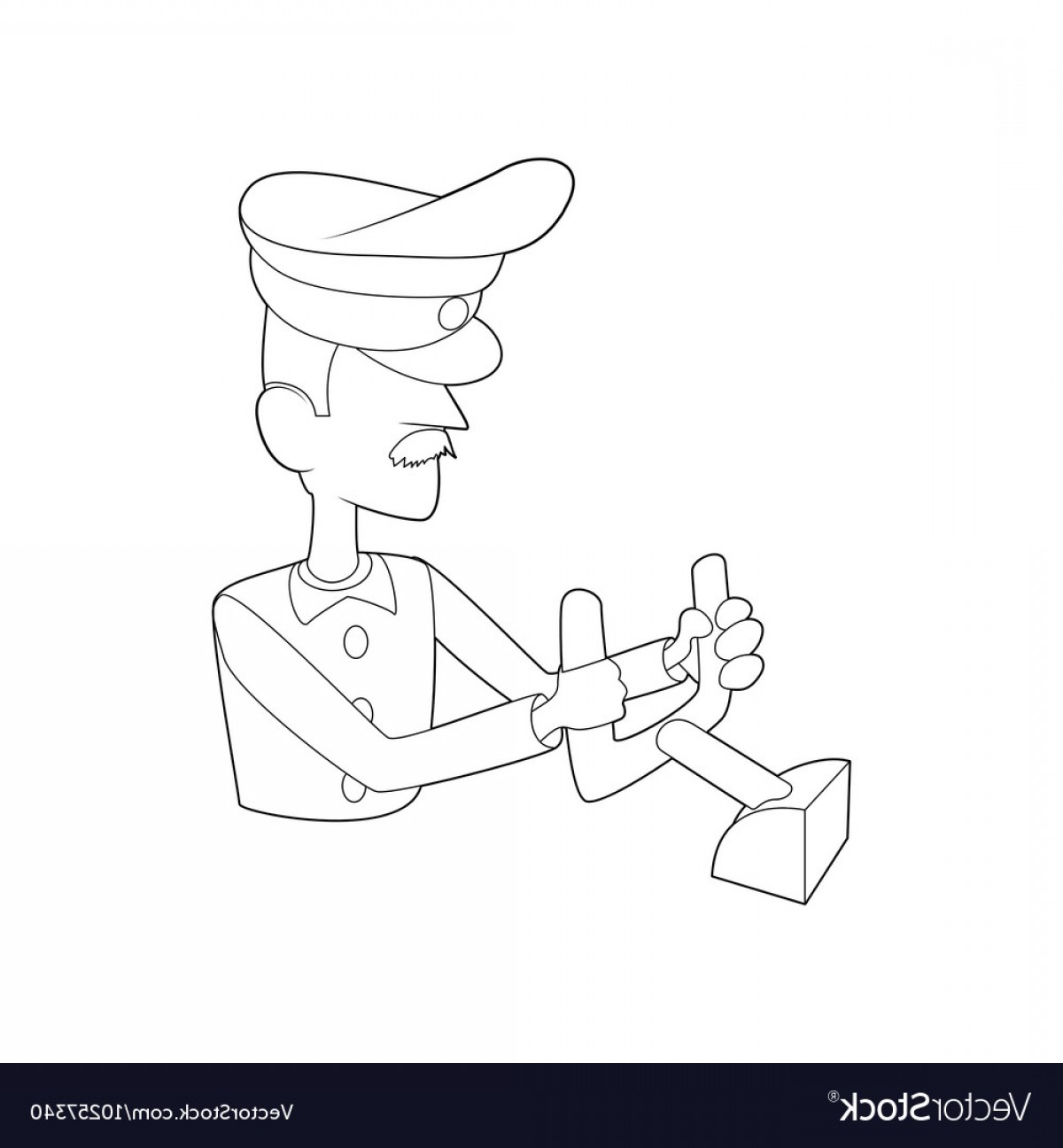 1200x1296 Pilot Of Plane Icon Outline Style Vector Hoodamathrun