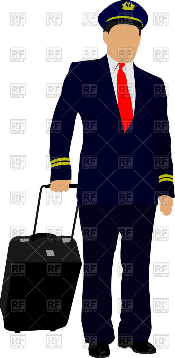 587x1200 Silhouette Of Pilot With Suitcase Vector Image Of People Leonido
