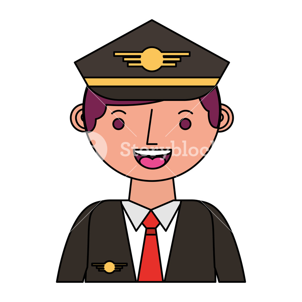 1000x1000 Airplane Pilot Avatar Character Vector Illustration Design Royalty