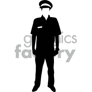 300x300 Black And White Pilot Vector Art Clipart Royalty Free Gif