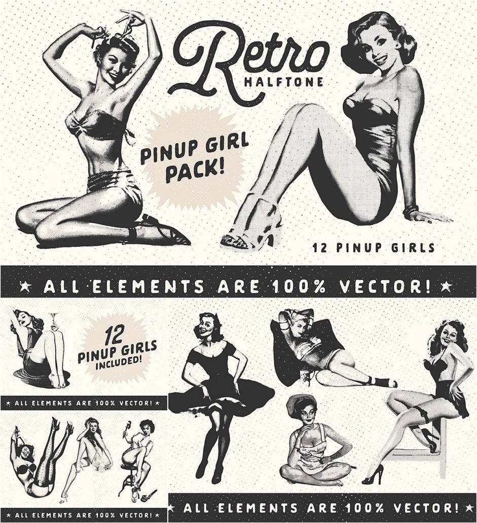941x1030 Retro Halftone Pinup Girl Set Free Download