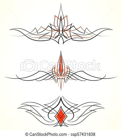 416x470 Pin Strping Ornaments Set Vector Pinstriping Decals Lifecc