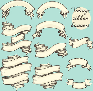 374x368 Vintage Ribbon Vector Free Free Vector Download
