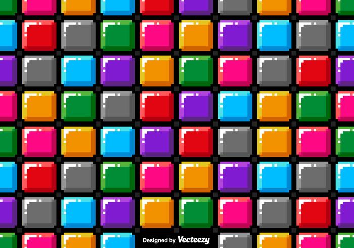 700x490 Vector Pixel Art Colorful Blocks Seamless Pattern