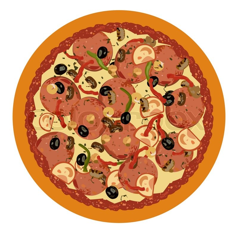 800x800 Realistic Illustration Pizza On White Stock Vector Colourbox