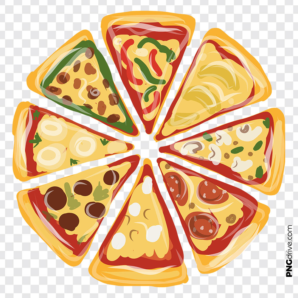 1000x1000 Vector Pizza Top View Png Image