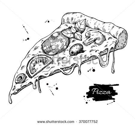 450x418 Vector Pizza Slice Drawing Hand Drawn Pizza Illustration Great