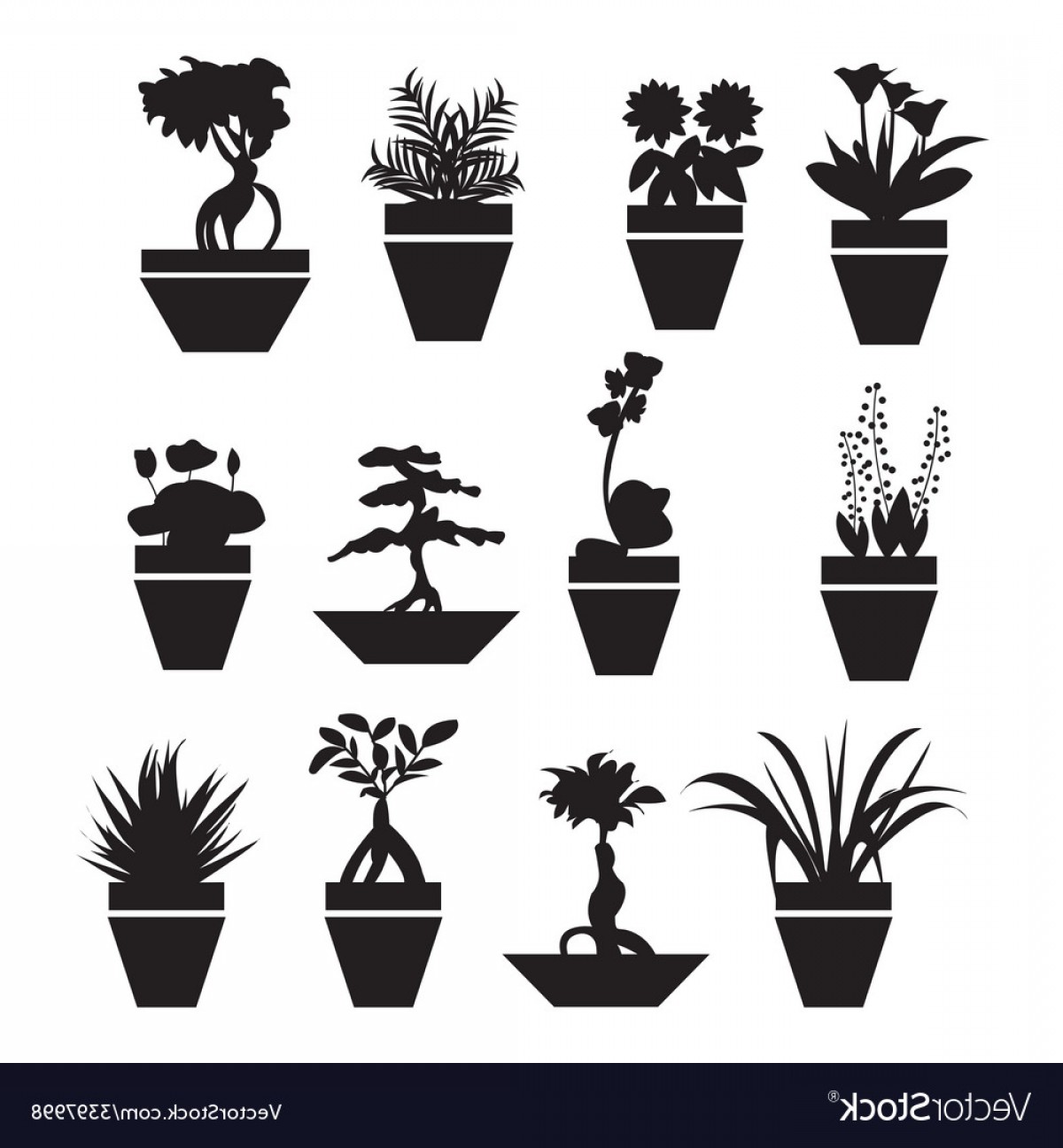 1200x1296 Pot Plants Garden Flowers And Herbs Vector Cqrecords