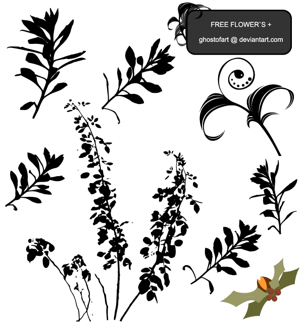 600x640 Flower Plant Silhouettes Free Vector