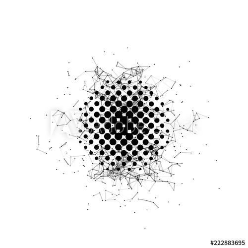500x500 Halftone Black Circle Futuristic Technology Style Background