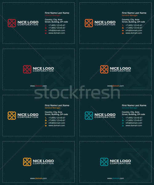 500x600 Plexus Business Card Dark Vector Illustration Vadim Soloviev